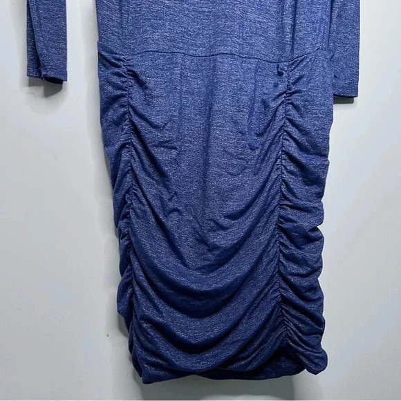 Athleta Blue Tulip Ruched Long Sleeve Dress Size Small - Picture 3 of 9